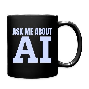 Fragen Sie mich nach KI - Tasse einfarbig - Schwarz - Rechts