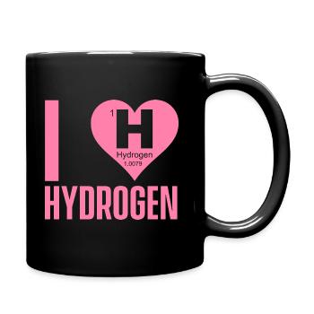 Ich liebe Wasserstoff Brennstoff Hydrogen Sprüche - Tasse einfarbig - Schwarz - Rechts