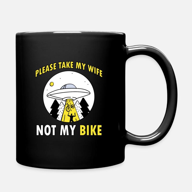 S’il vous plaît, prenez ma femme et non mon vélo | Vélo de montagne - Mug uni - noir