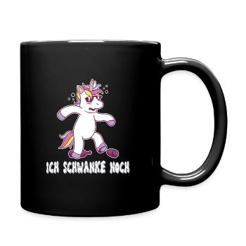 Einhorn saufen | Ich schwanke noch | Unicorn Party - Tasse einfarbig - Schwarz - Rechts
