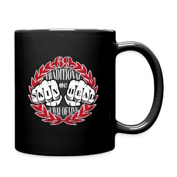 Oi Skinhead Shirt Punk Rock Cheers and Oi - Full Colour Mug - black - Right