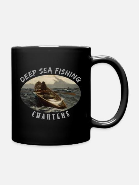 Deep sea fishing - Full Colour Mug - black