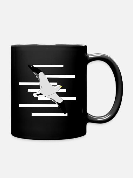 Fly-on-Möwe - Tasse einfarbig - Schwarz