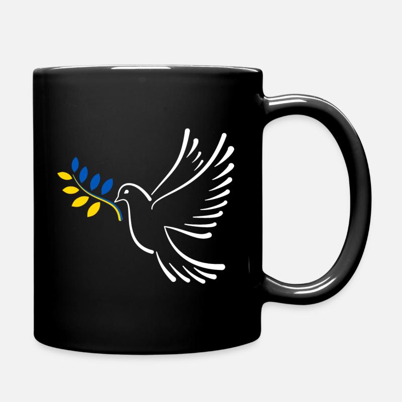 Friedenstaube Ukraine - Tasse einfarbig - Schwarz