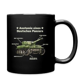Anatomie eines Deutschen Panzers Bundeswehr Panzer - Tasse einfarbig - Schwarz - Rechts