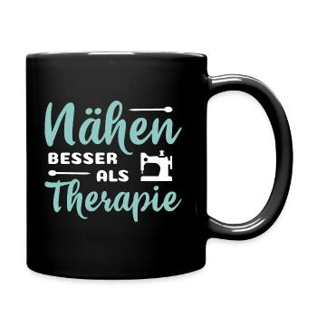 Nähmaschine Näherin Schneiderin Handarbeit Nähfans - Tasse einfarbig - Schwarz - Rechts