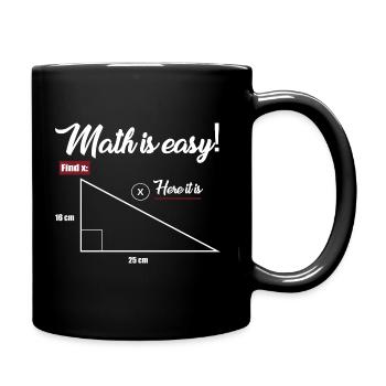 Funny Math Is Easy Find X - Tasse einfarbig - Schwarz - Rechts