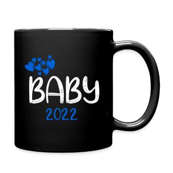 Bébé 2022 Bleu - Mug uni - noir - Droite