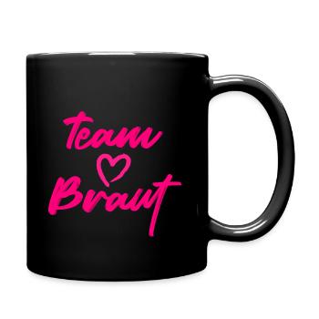 Team Braut - Tasse einfarbig - Schwarz - Rechts