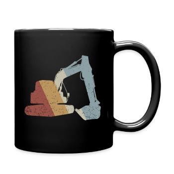 Bagger Retro Style Vintage - Tasse einfarbig - Schwarz - Rechts