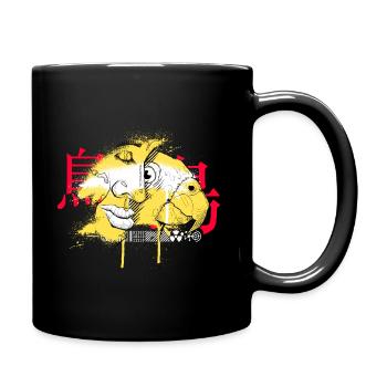 Parrot & Woman Street Style - Full Colour Mug - black - Right