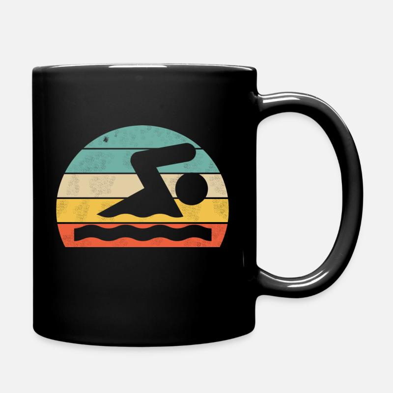 Schwimmen - Tasse einfarbig - Schwarz