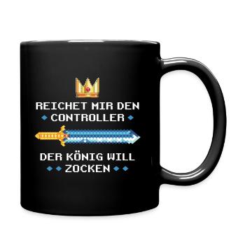 Le roi veut jouer - Drôle de pixel disant rétro - Mug uni - noir - Droite