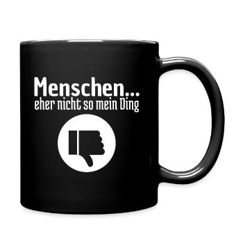 Menschen... - Tasse einfarbig - Schwarz - Rechts