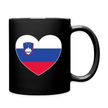 Slowenien Flagge Herz - Tasse einfarbig - Schwarz - Rechts