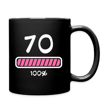 70 Jahre Geburstag Ladebalken - Tasse einfarbig - Schwarz - Rechts