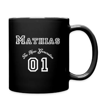 Vorname: Mathias - "The New Generation", Weiß - Tasse einfarbig - Schwarz - Rechts