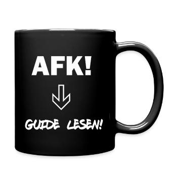AFK - Guide lesen - Tasse einfarbig - Schwarz - Rechts