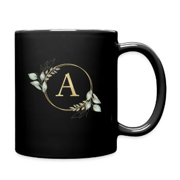 Monogramme A personnalisable - Mug uni - noir - Droite