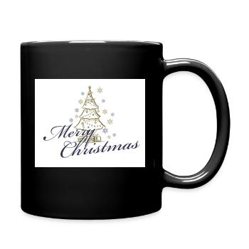 Merry Christmas - Tasse einfarbig - Schwarz - Rechts