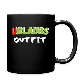 Urlaubs Outfit - Tasse einfarbig - Schwarz - Rechts