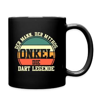 Dart Onkel Dartsspieler Darts - Tasse einfarbig - Schwarz - Rechts