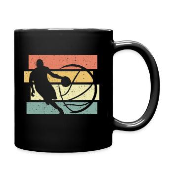 Basketball Retro Vintage - Tasse einfarbig - Schwarz - Rechts