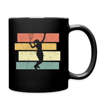 Joueuse de tennis rétro femme tennis - Mug uni - noir - Droite