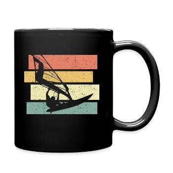 Windsurfen vintage retro Windsurfen Legende - Tasse einfarbig - Schwarz - Rechts