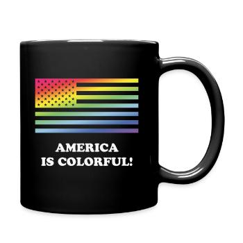 America Is Colorful! (Stars And Stripes) - Full Colour Mug - black - Right