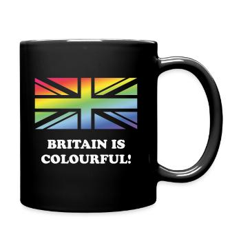 Großbritannien ist bunt! (Union Jack, Großbritannien) - Tasse einfarbig - Schwarz - Rechts