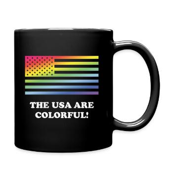 The USA Are Colorful! (Stars And Stripes) - Full Colour Mug - black - Right