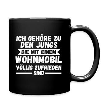 Camper Wohnmobil Wohnwagen Campingplatz Camping - Tasse einfarbig - Schwarz - Rechts