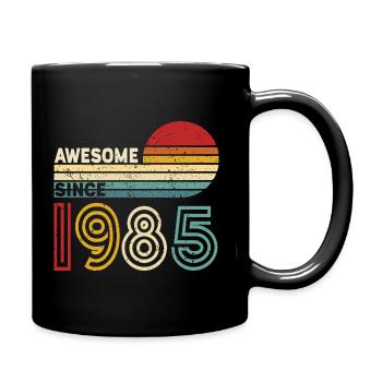 1985 Geschenk Geburtstag Jahrgang Spruch - Tasse einfarbig - Schwarz - Rechts