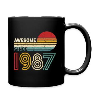 1987 Gift Birthday Vintage Spruch - Full Colour Mug - black - Right