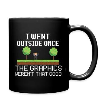 Ich ging einmal nach draußen - Tasse einfarbig - Schwarz - Rechts
