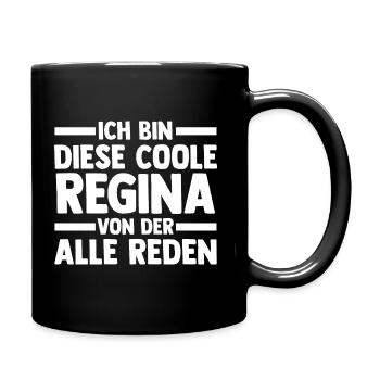 Vorname Regina - Tasse einfarbig - Schwarz - Rechts