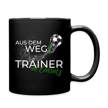 Fußballtrainer Geschenk Shirt lustiger Spruch - Tasse einfarbig - Schwarz - Rechts