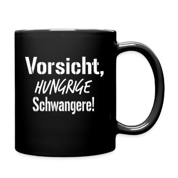 Schwangerschaft Spruch - Tasse einfarbig - Schwarz - Rechts