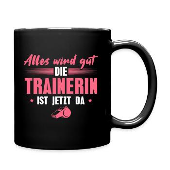 Fußballtrainerin Personal Trainerin - Tasse einfarbig - Schwarz - Rechts