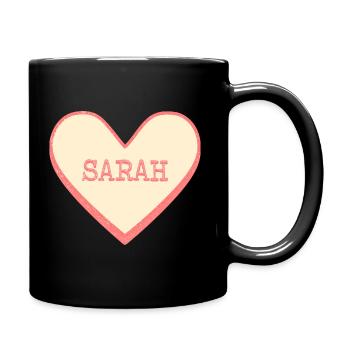 Sarah Nom Prénom Pink Sugar Heart - Mug uni - noir - Droite