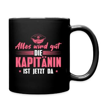 Segeln Bootsfahrerin Seglerin Kapitänin - Tasse einfarbig - Schwarz - Rechts