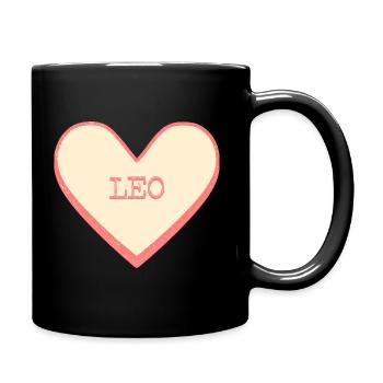 Leo Name First Name Pink Sugar Heart - Full Colour Mug - black - Right