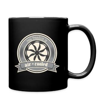 Oldtimer Luftgekühlter Boxermotor Spruch Freiheit - Tasse einfarbig - Schwarz - Rechts