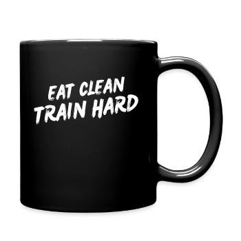 Eat clean train hard - Motivation - Full Colour Mug - black - Right