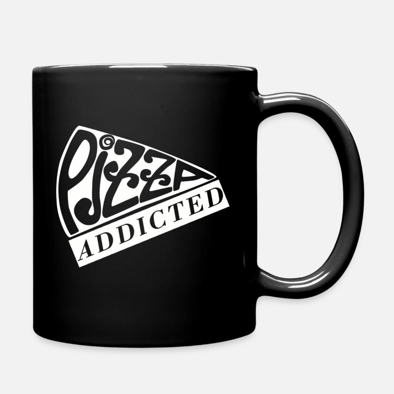 Pizza addicted - Full Colour Mug - black
