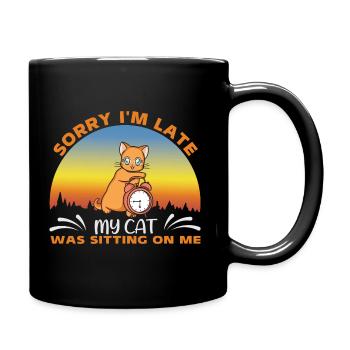 Chat mignon roux - Mug uni - noir - Droite