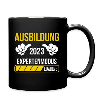 Azubi Geschenk Ausbildung 2023 Lehrling Spruch - Tasse einfarbig - Schwarz - Rechts