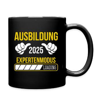 Azubi Geschenk Ausbildung 2025 Lehrling Spruch - Tasse einfarbig - Schwarz - Rechts