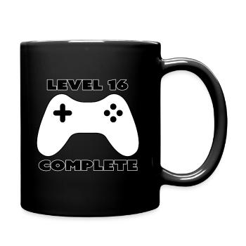 Level 16 Komplett - Spielergeschenk - Gamepad - Tasse einfarbig - Schwarz - Rechts